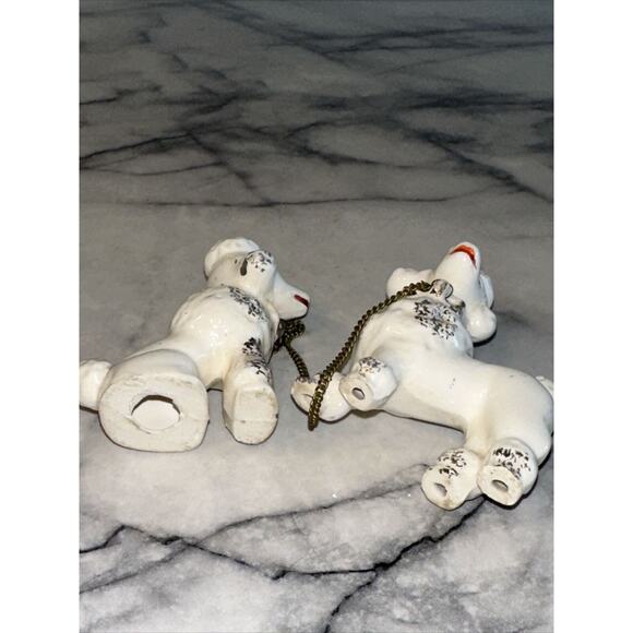 Vintage Arnart Creations Japan Poodle Dog Ceramic Figurines 1950s 2 Puppies Set - Picture 5 of 5